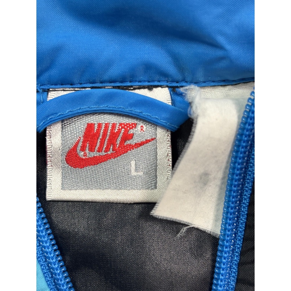 Vintage Nike Jacket Mens Large Black Teal 1/2 Zip Colorblock Windbreaker 90s - Picture 6 of 16